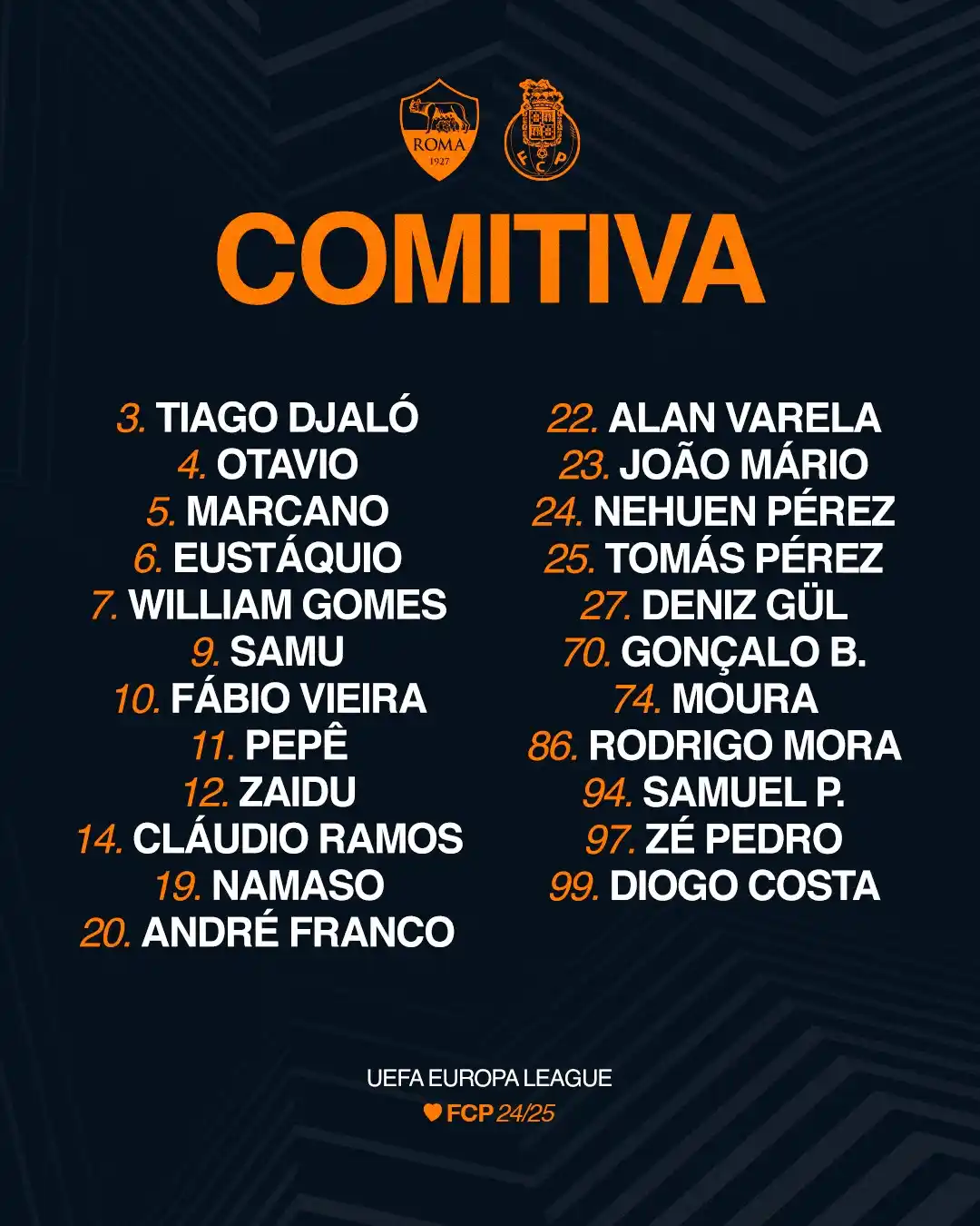Image from FC Porto: Comitiva Roma 🇮🇹 <a class="text-blue-500 hover:underline cursor-poin...