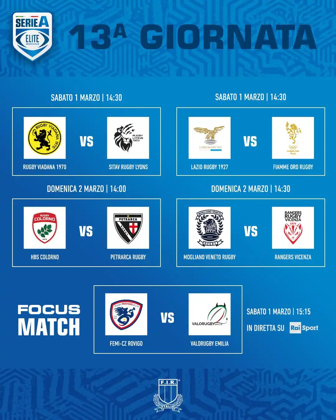 Image from Federugby: Il calendario della 13ª Giornata di <a class="text-blue-500 hover:unde...