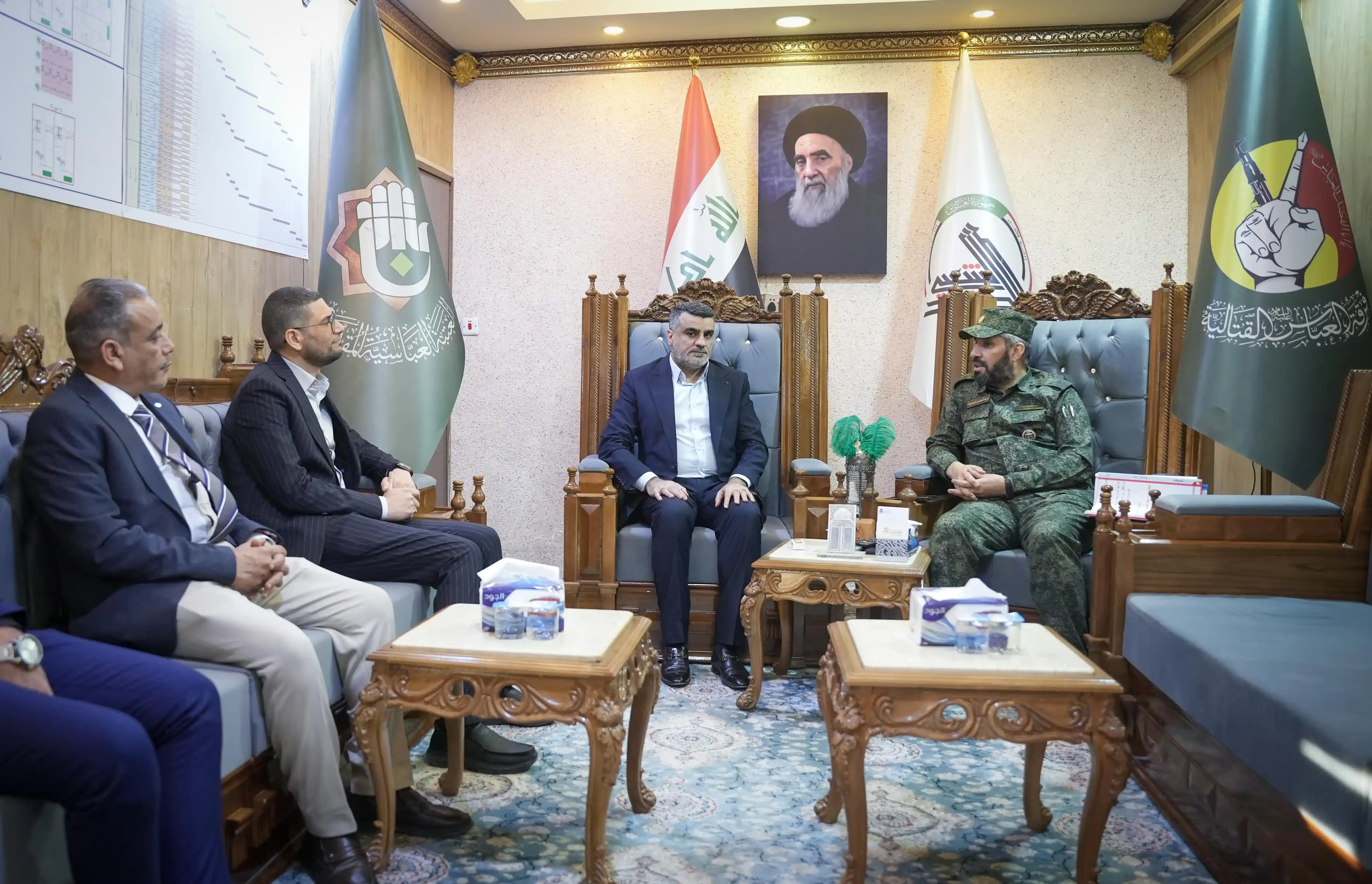 Image from فرقة العباس القتالية/ لواء 26: أكدت على ضرورة إنصاف ملبي الفتوى...  قيادة فرقة العباس تستقبل النائب ه...