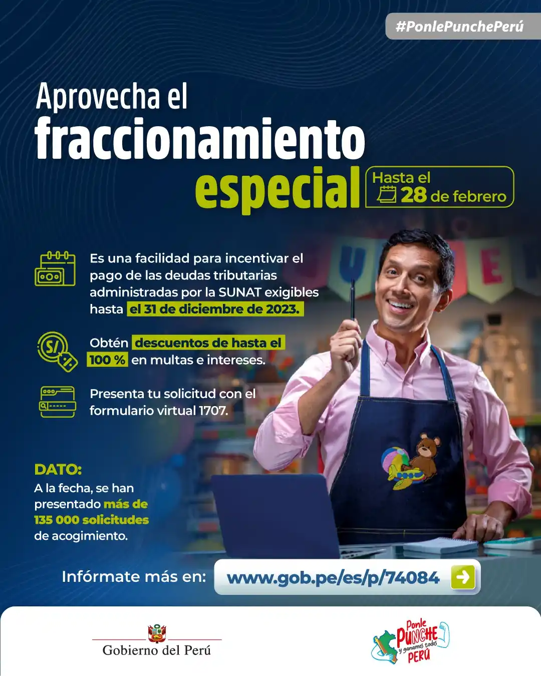 Image from Gobierno del Perú 🇵🇪: 🤔 ¿Deudas tributarias o aduaneras? Tienes hasta el 28 de febrero para...