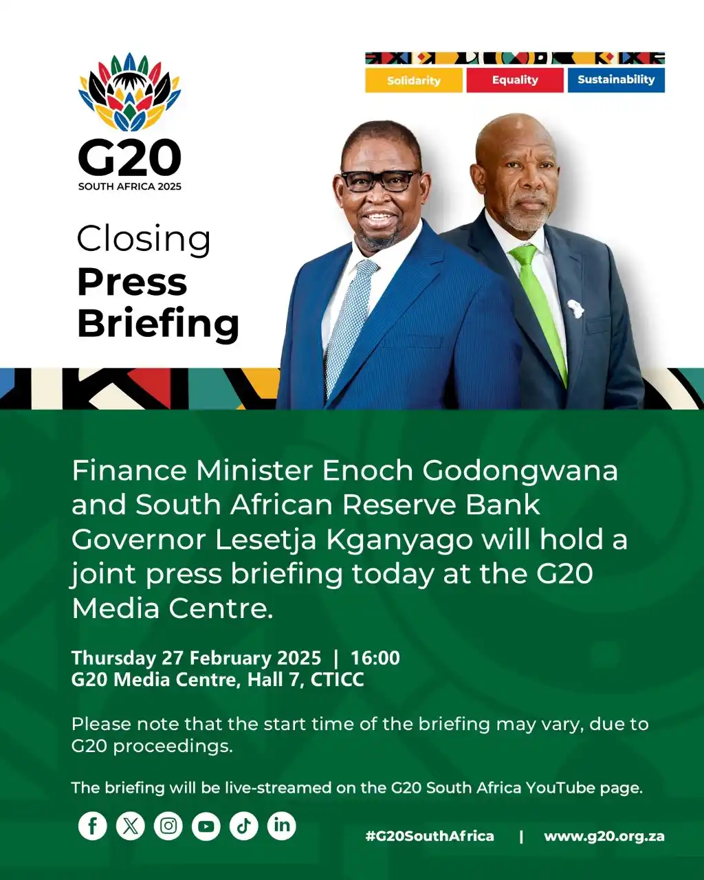 Image from governmentza: [Stream] Click on the link to tune in: https://youtube.com/live/sdhWej...