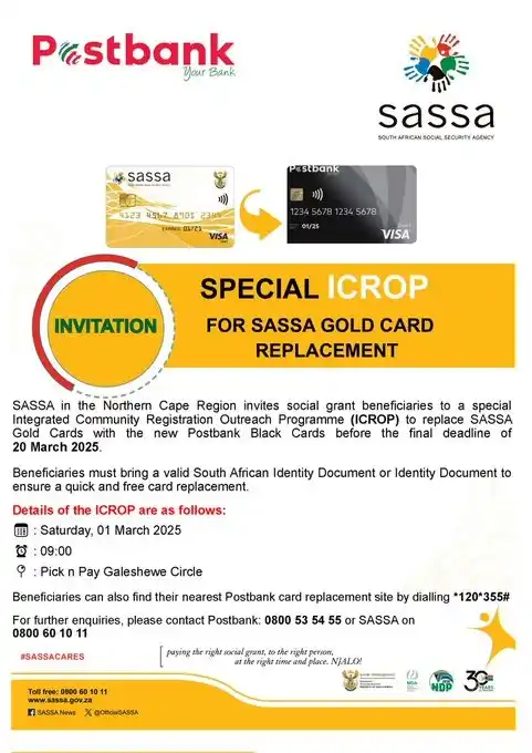 Image from governmentza: 📢📢 SASSA Northern Cape will host an outreach on Saturday , 01 March...