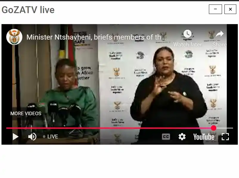 Image from governmentza: [Watch] Minister Khumbudzo Ntshavheni briefs media on outcomes of Cabi...