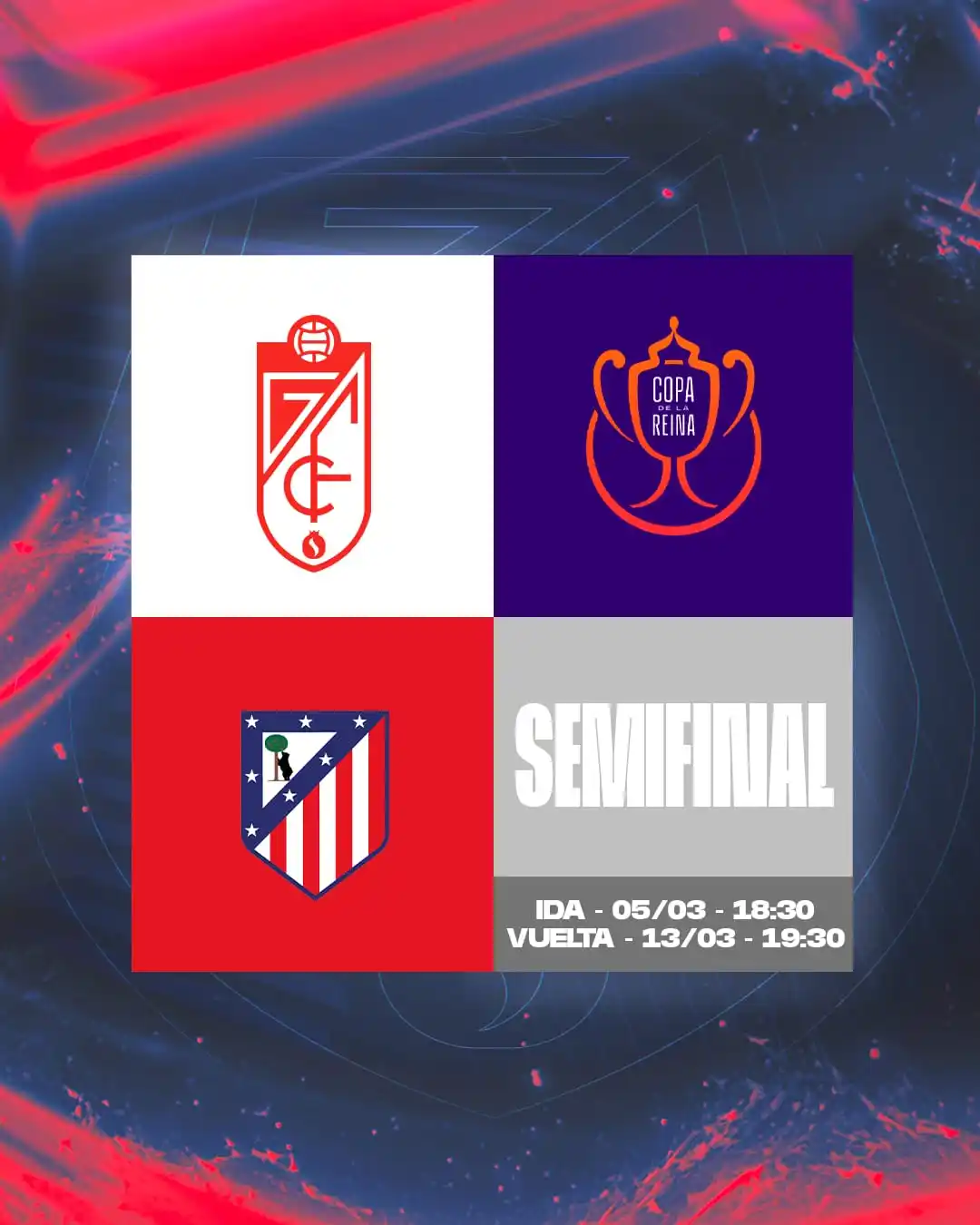 Image from GRANADA CF: 🆕 𝗛𝗢𝗥𝗔𝗥𝗜𝗢 𝗖𝗢𝗡𝗙𝗜𝗥𝗠𝗔𝗗𝗢   🗓 Ida: miércoles, 5 de marzo...