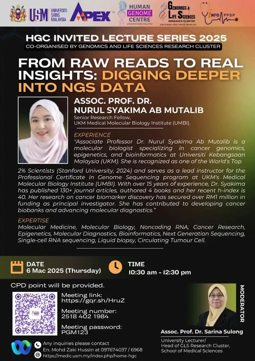 Image from Hamza Bin Sajid: Dear all, You are invited to attend HGC Invited Lecture Series by *Ass...