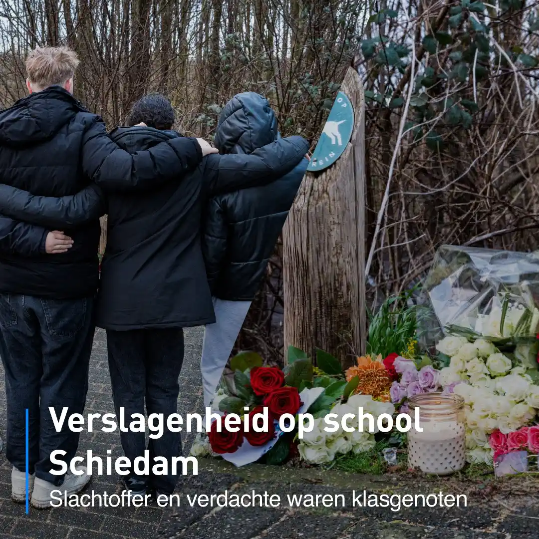 Image from Hart van Nederland: Op het Geuzencollege in Vlaardingen, waar zowel het dodelijke slachtof...