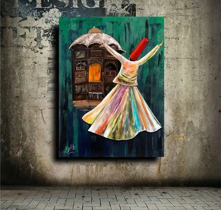 Image from حضرت مولانا |🌙 شمس تبریزی: برخاستم از جان تو نشستم بیتو وز شرم به مردم چو نرستم بیتو > حضرت...
