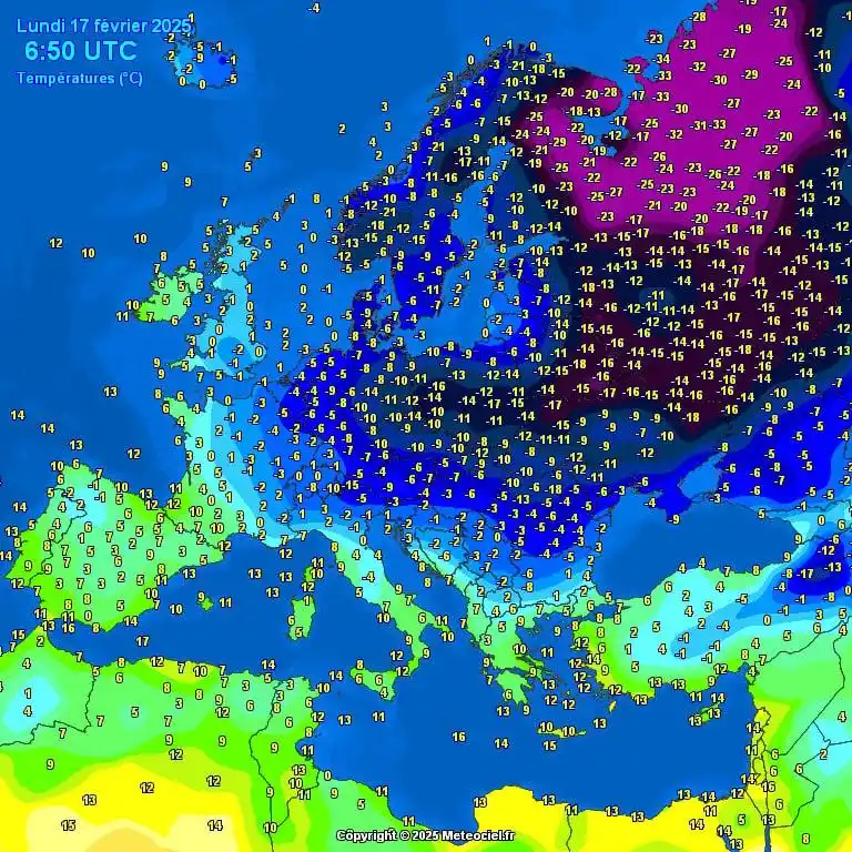 Image from iLMeteo.it: *Nella mattinata di oggi, 17 Febbraio la colonnina di mercurio è preci...
