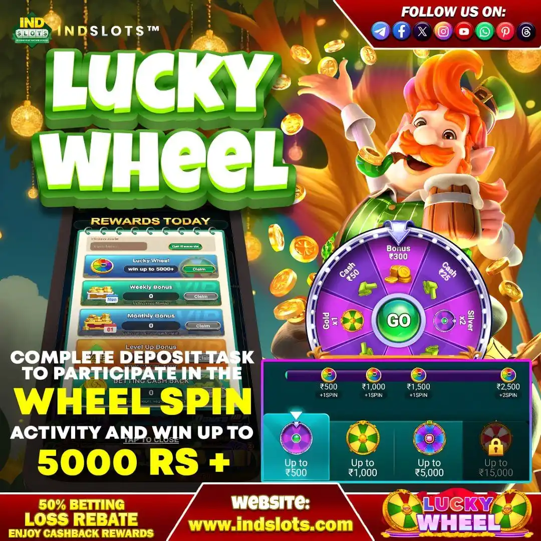 Image from Indslots Official: INDSLOTS |  IND SLOTS |  LUCKY WHEEL  Spin the Wheel for Exciting Priz...