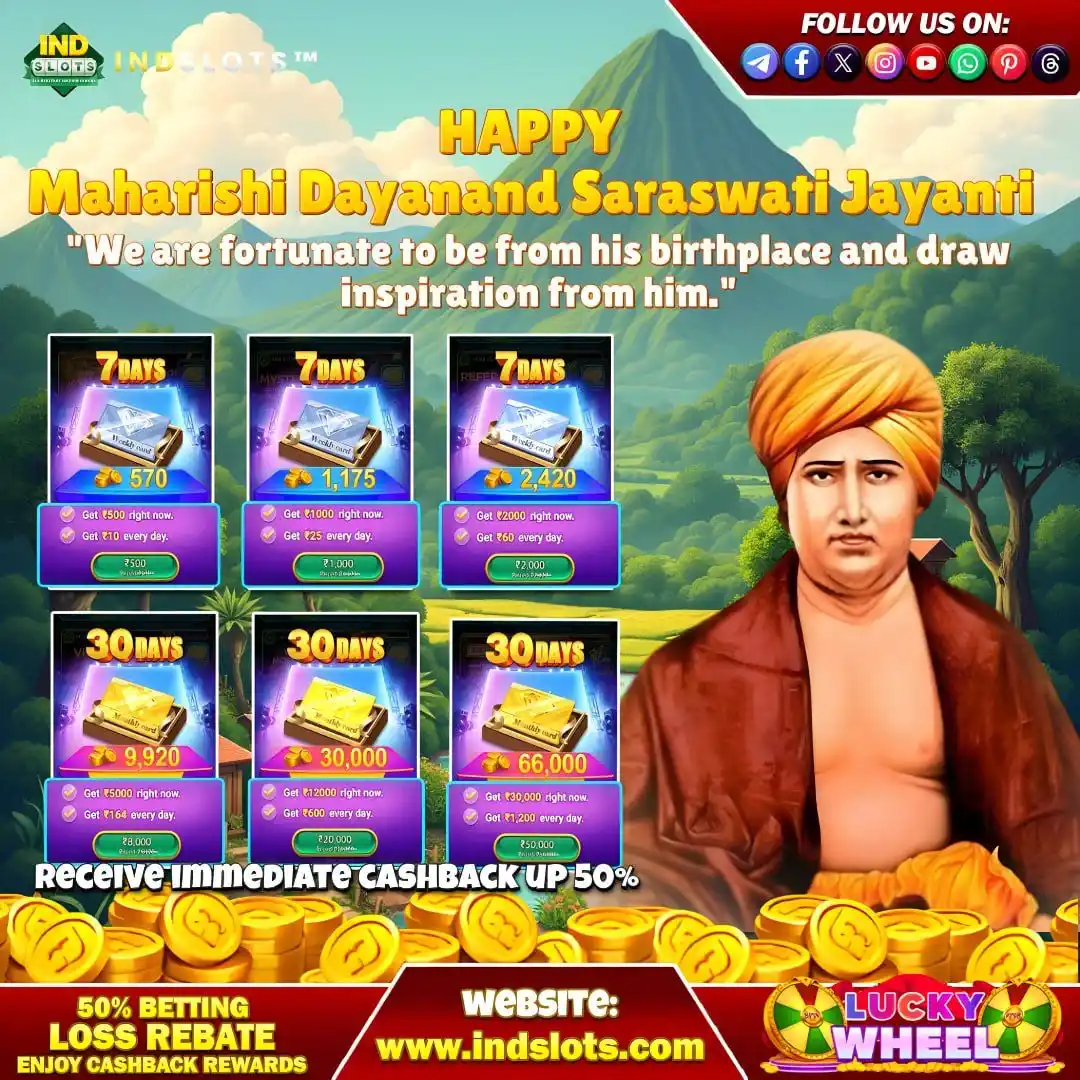 Image from Indslots Official: INDSLOTS | IND SLOTS | ✨ Happy Maharshi Dayanand Saraswati Jayanti ✨...
