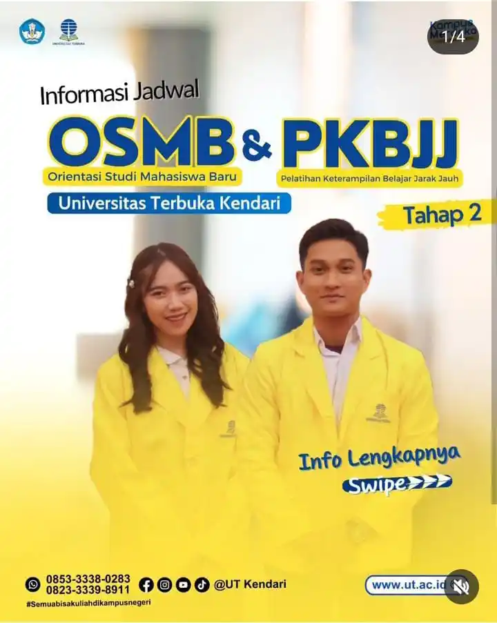 Image from INFO UNIVERSITAS TERBUKA: Halo Sahabat UT Kendari Berikut Jadwal OSMB dan PKBJJ Tahap 2 yang di...