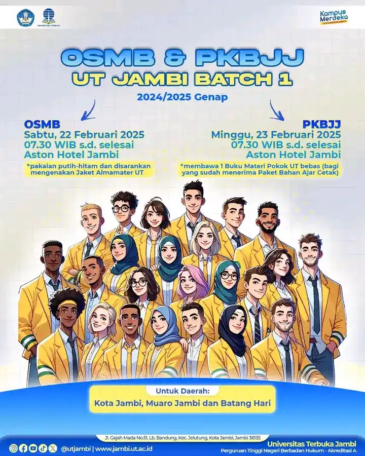 Image from INFO UNIVERSITAS TERBUKA: ✨ Orientasi Studi Mahasiswa Baru (OSMB) & PKBJJ Batch 1 2024/2025 gena...
