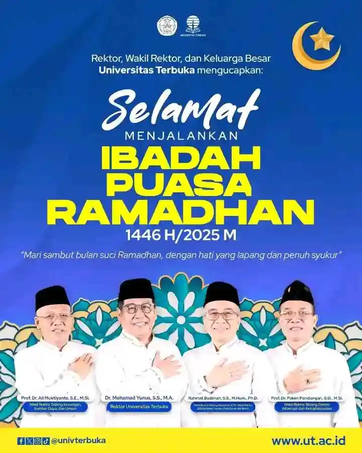 Image from INFO UNIVERSITAS TERBUKA: Rektor, Para Wakil Rektor & Keluarga Besar Universitas Terbuka menguca...