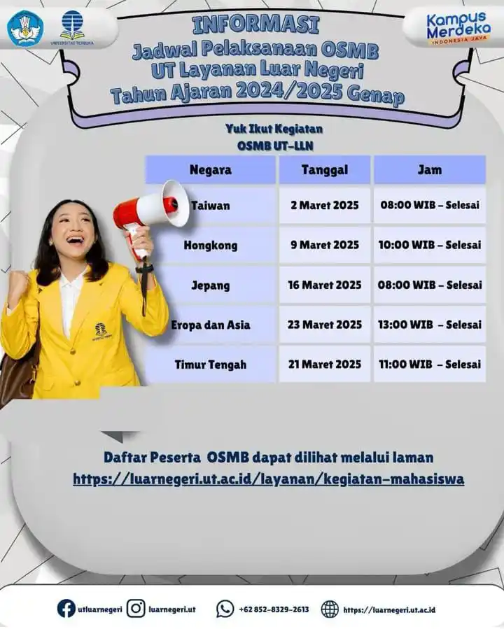 Image from INFO UNIVERSITAS TERBUKA: Halo Mahasiswa Baru UT Layanan Luar Negeri. Sebentar lagi UT Layanan ...