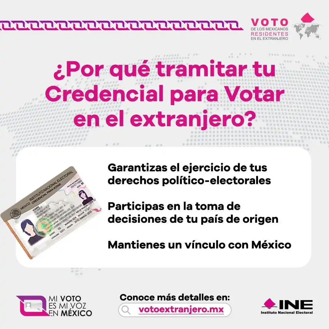 Image from Instituto Nacional Electoral: Sin importar el país en donde vivas, tramita tu credencial del INE y m...