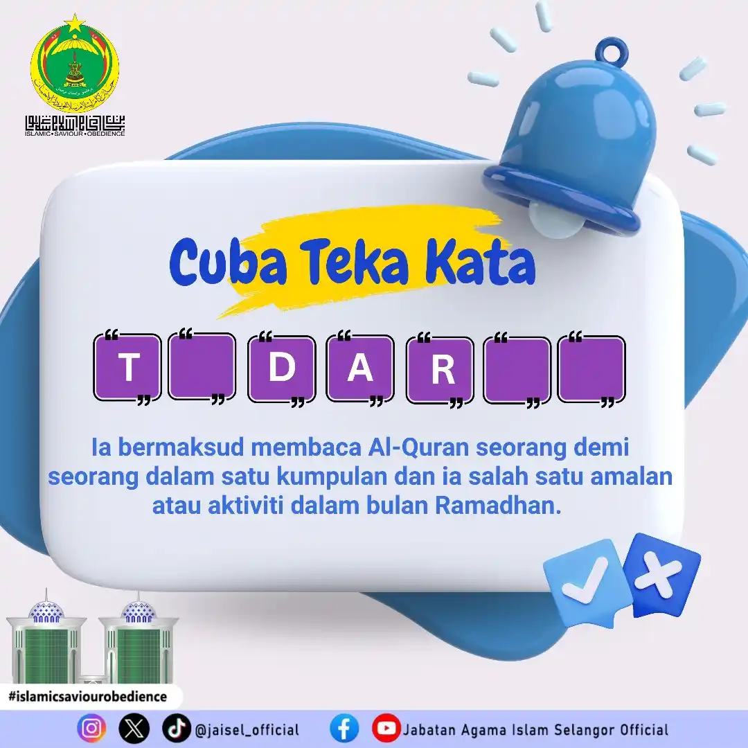 Image from Jabatan Agama Islam Selangor Official: βππ¨ππ π§πππ πππ§πβ Apakah nama aktiviti atau amalan membaca...