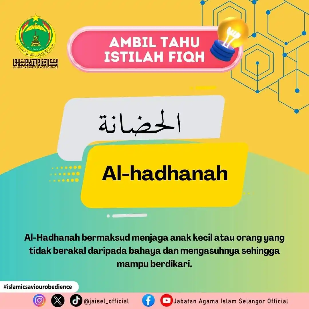 Image from Jabatan Agama Islam Selangor Official: π‘ππ πππ π§πππ¨ ππ¦π§ππππ πππ€ππ‘ Al-Hadhanah bermaksu...
