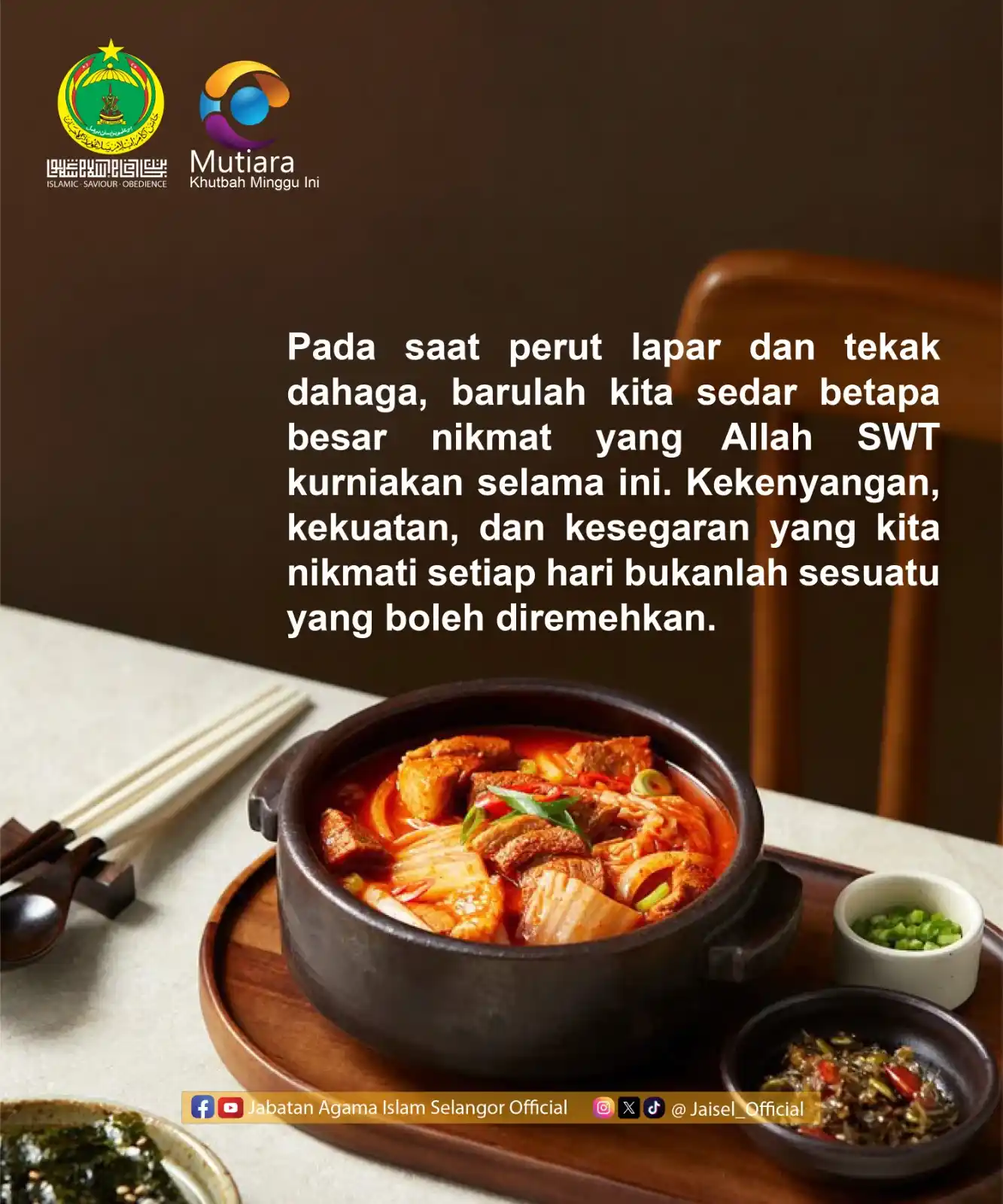 Image from Jabatan Agama Islam Selangor Official: โจ ๐ ๐จ๐ง๐๐๐ฅ๐ ๐๐๐จ๐ง๐๐๐โจ Nikmat yang dikecap pastikan tera...