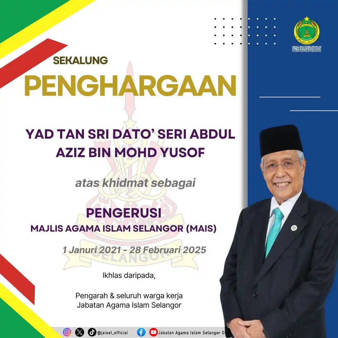 Image from Jabatan Agama Islam Selangor Official: Sekalung penghargaan dan terima kasih diucapkan kepada 𝗬𝗔𝗗 𝗧𝗮𝗻 �...