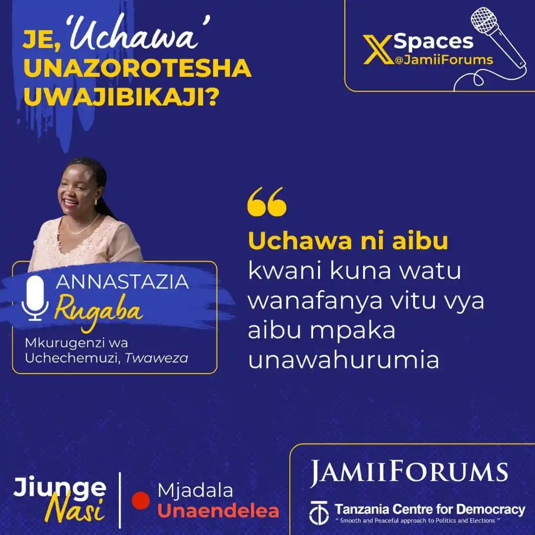 Image from JamiiForums: Akizungumza katika Mjadala wa “Je, 'Uchawa' unakwamisha Uwajibikaji?" ...