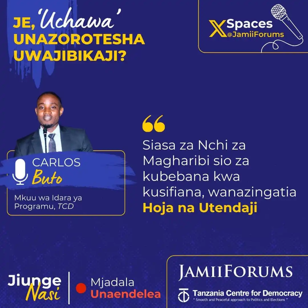 Image from JamiiForums: Akichangia katika Mjadala wa “Je, 'Uchawa' unakwamisha Uwajibikaji?" M...
