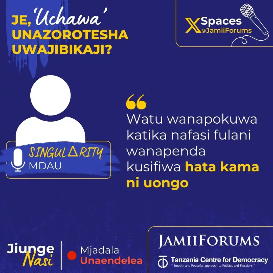 Image from JamiiForums: Akichangia mjadala Singularity(Mdau) amesema “Ikitokea kikundi ambacho...