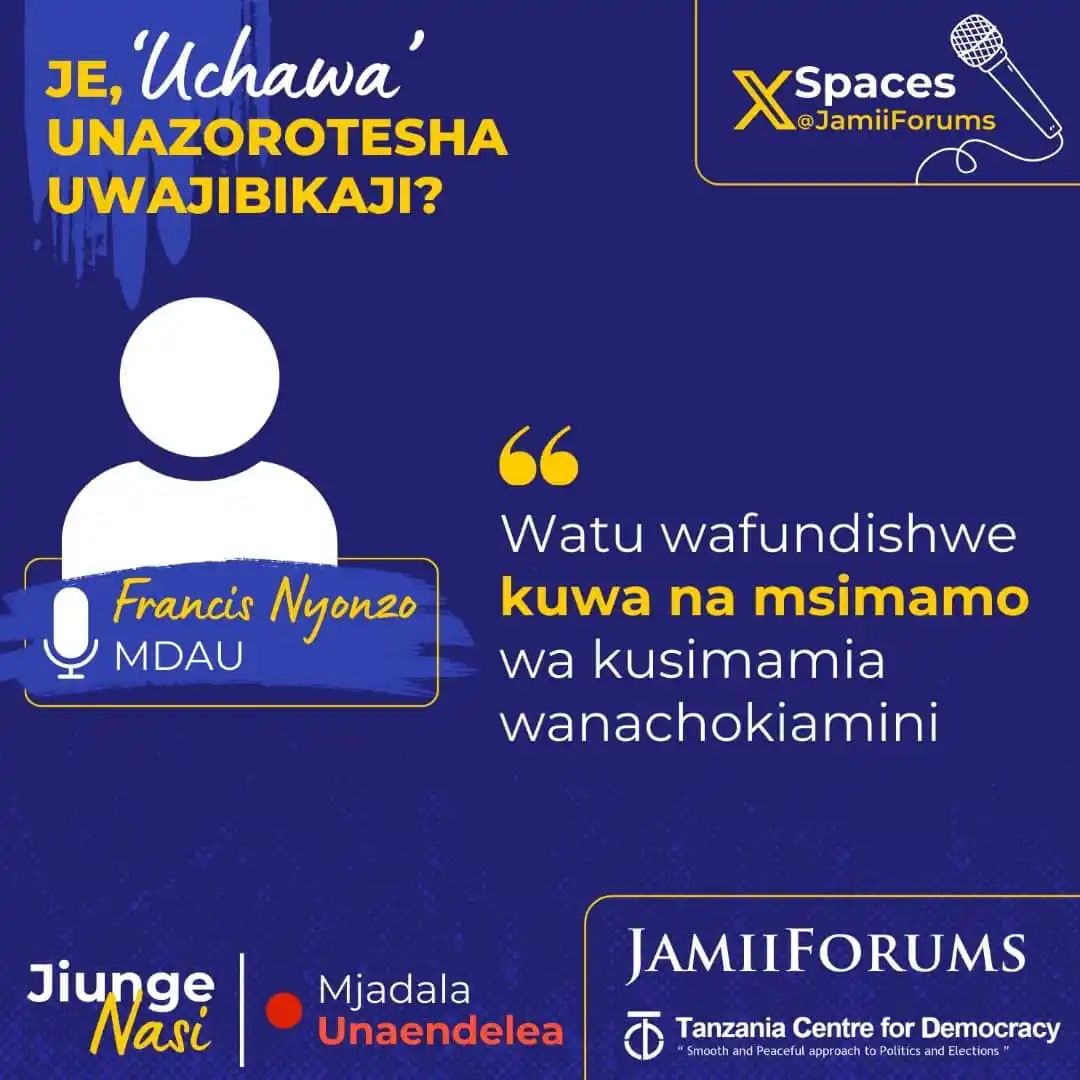 Image from JamiiForums: Akichangia mjadala Francis Nyonzo (Mdau) amesema kuwa inatakiwa watu w...