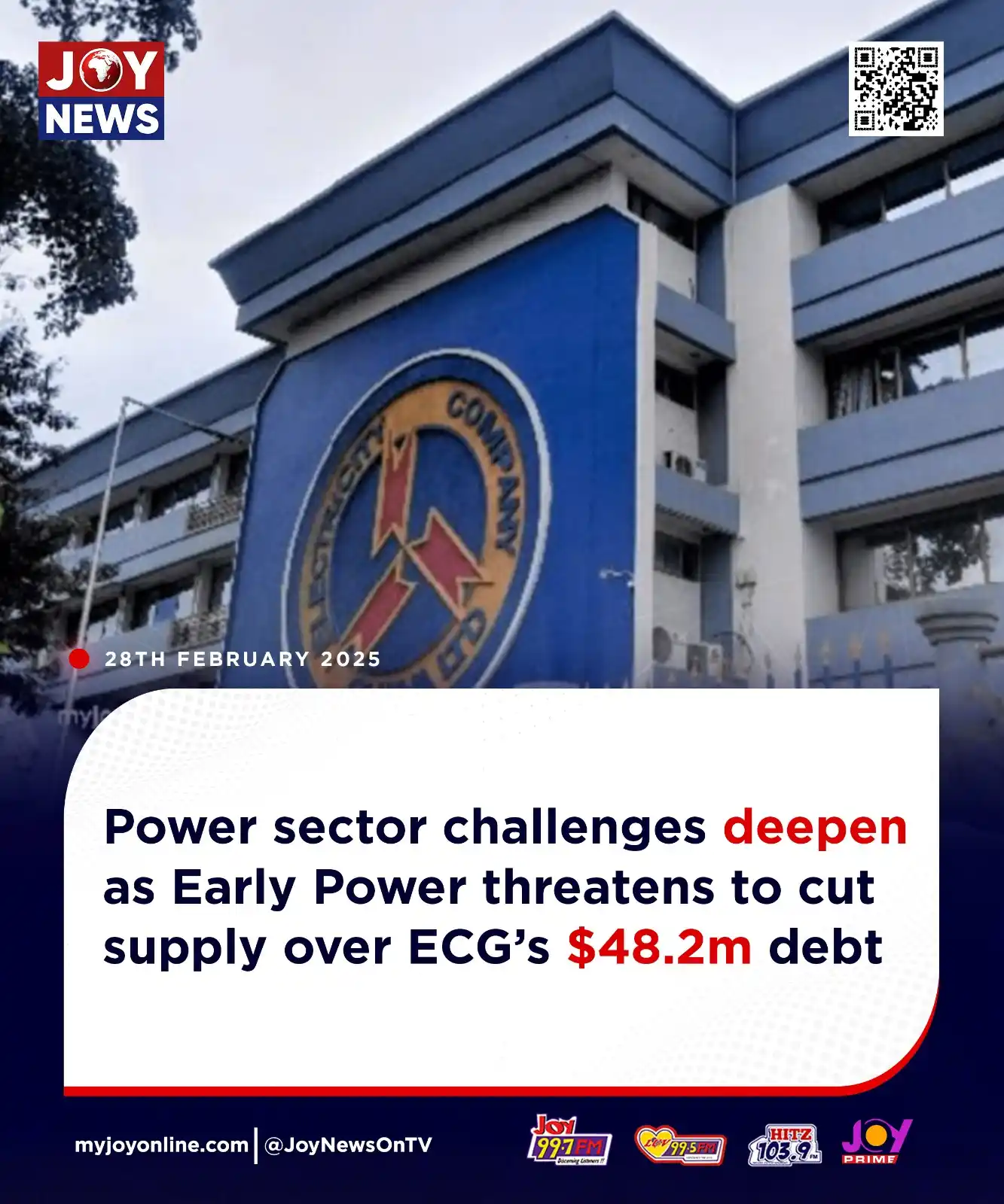 Image from JoyNews: Power sector challenges deepen as Early Power threatens to cut supply ...