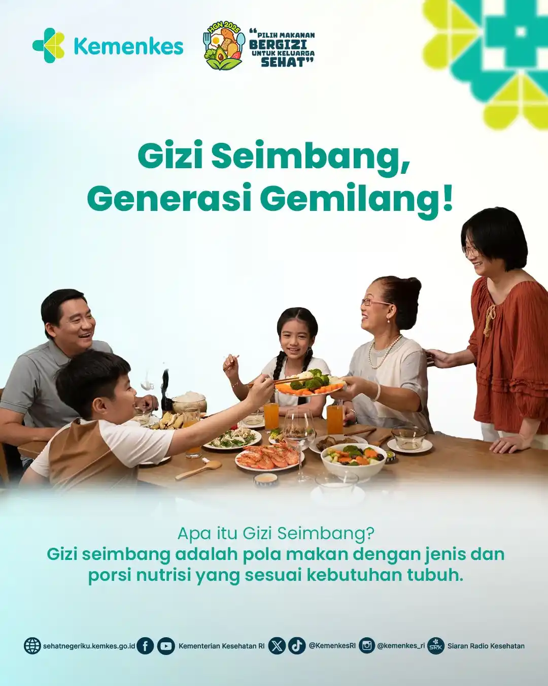 Image from Kementerian Kesehatan RI: Gizi adalah pondasi kesehatan dan masa depan generasi kita 💪✨ Dengan...