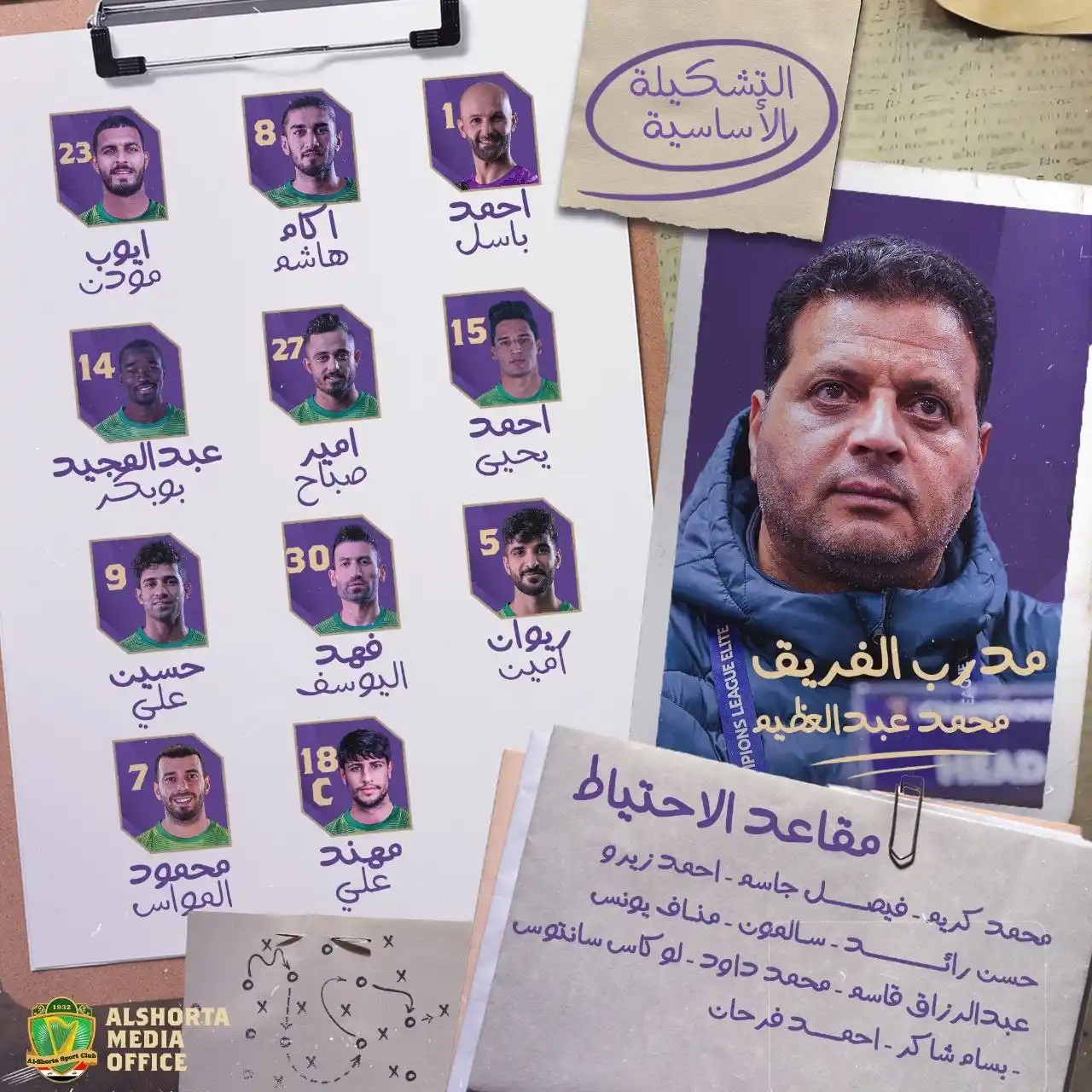 Image from قناة الرابعة الرياضية -Al Rabiaa Sport: تشكيلة فريق الشرطة الرسمية لمواجهة العين اليوم بدوري أبطال آسيا للنخبة...