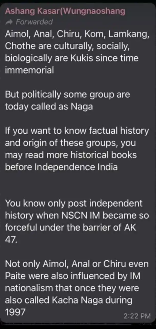 Image from KUKI UNITED: Well said ashang kashar tangkhul...