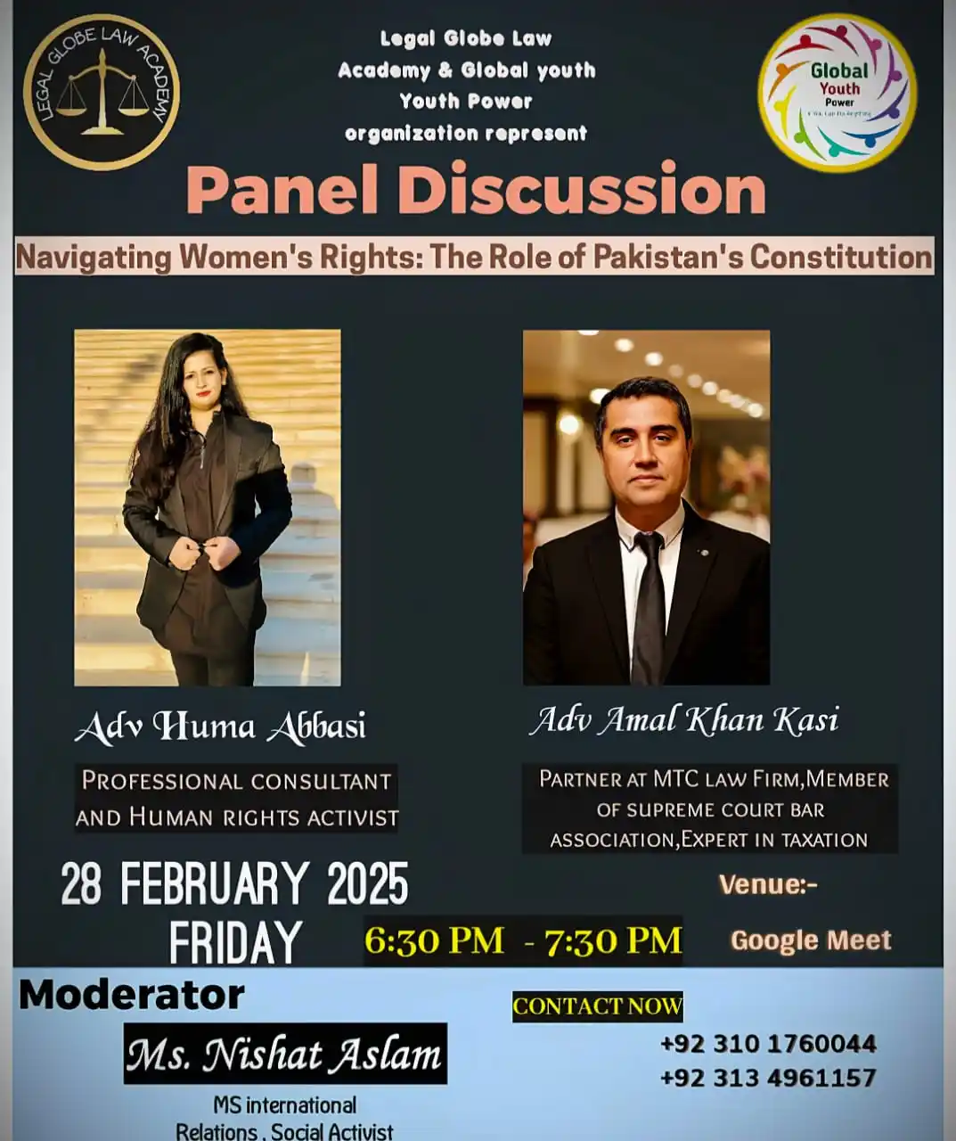 Image from LEGAL GLOBE LAW ACADEMY: 🌟 *Panel Discussion on "Navigating Women's* *Rights:The Role of Pak...