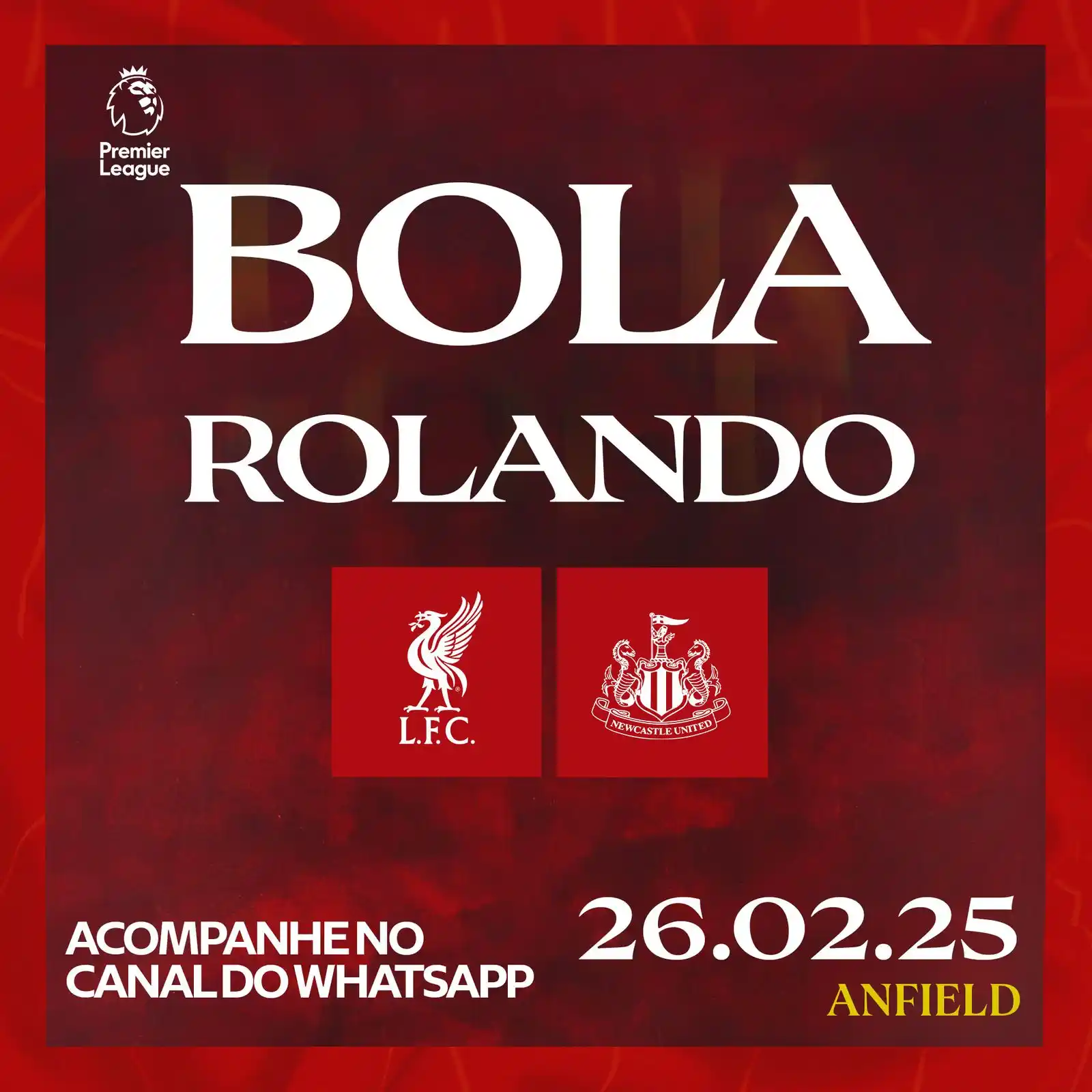 Image from  Liverpool FC Português: 1' - Bola rolando em Anfield!  Vamos, Reds 👊🔴  [0-0] <a class="text-...