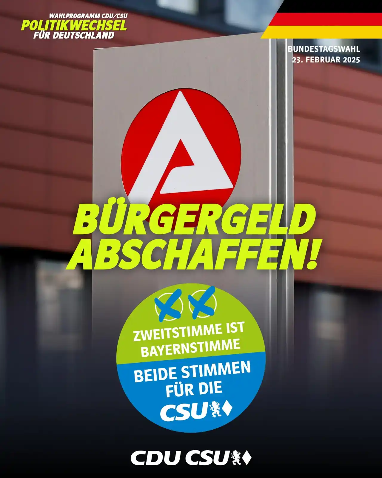 Image from Markus Söder: Das sogenannte „Bürgergeld“ in der jetzigen Form schaffen wir ab und e...