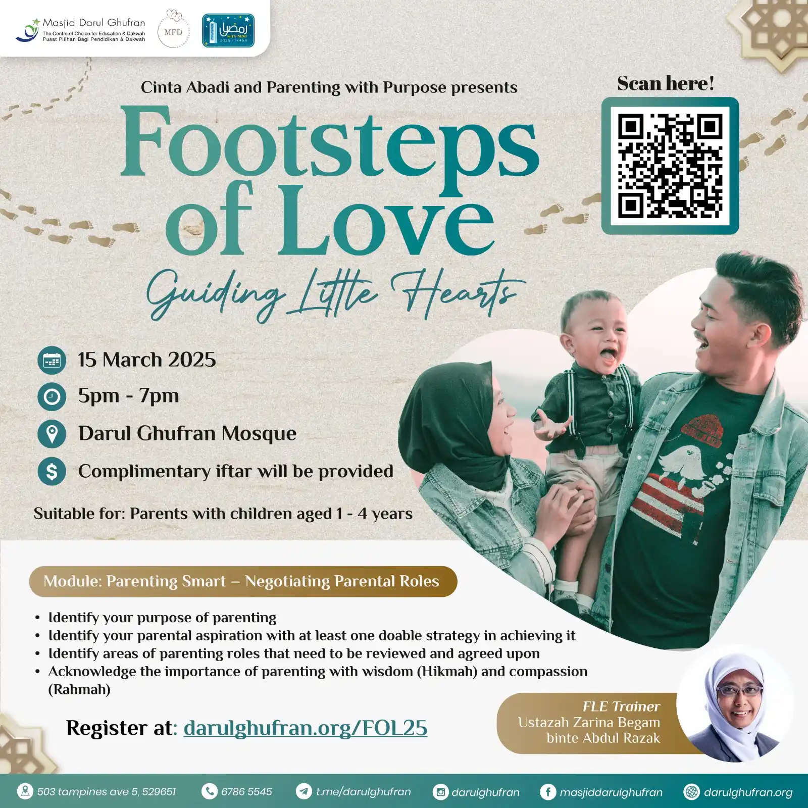 Image from 🕌 Masjid Darul Ghufran: 👣 Footsteps of Love: Guiding Little Hearts 💡 Parenting isn't just a...