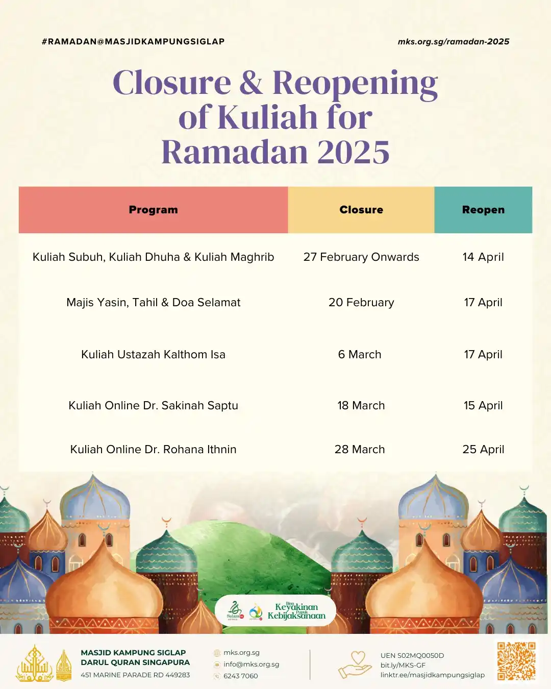 Masjid Kampung Siglap Darul Quran Singapura post