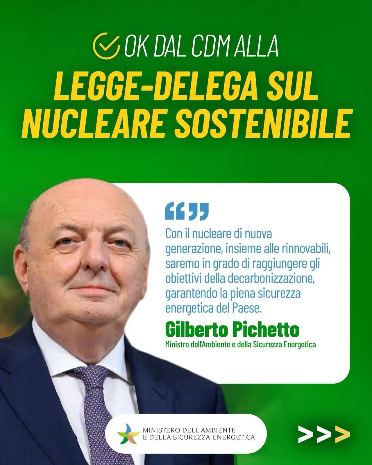 Ministero dell'Ambiente e della Sicurezza Energetica post