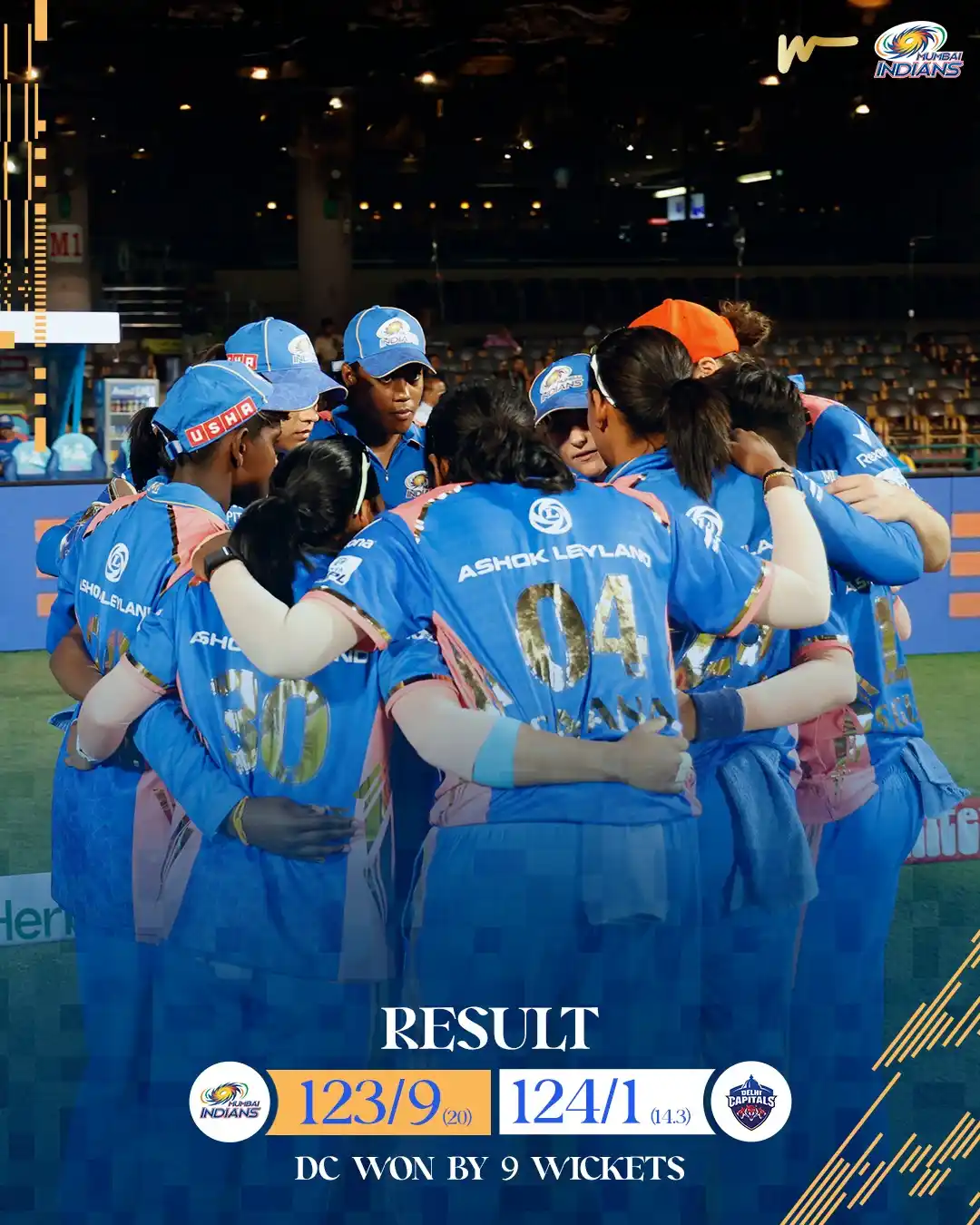 Image from Mumbai Indians: Wasn't meant to be today, but we’ll continue the fight…together 👊 <a...