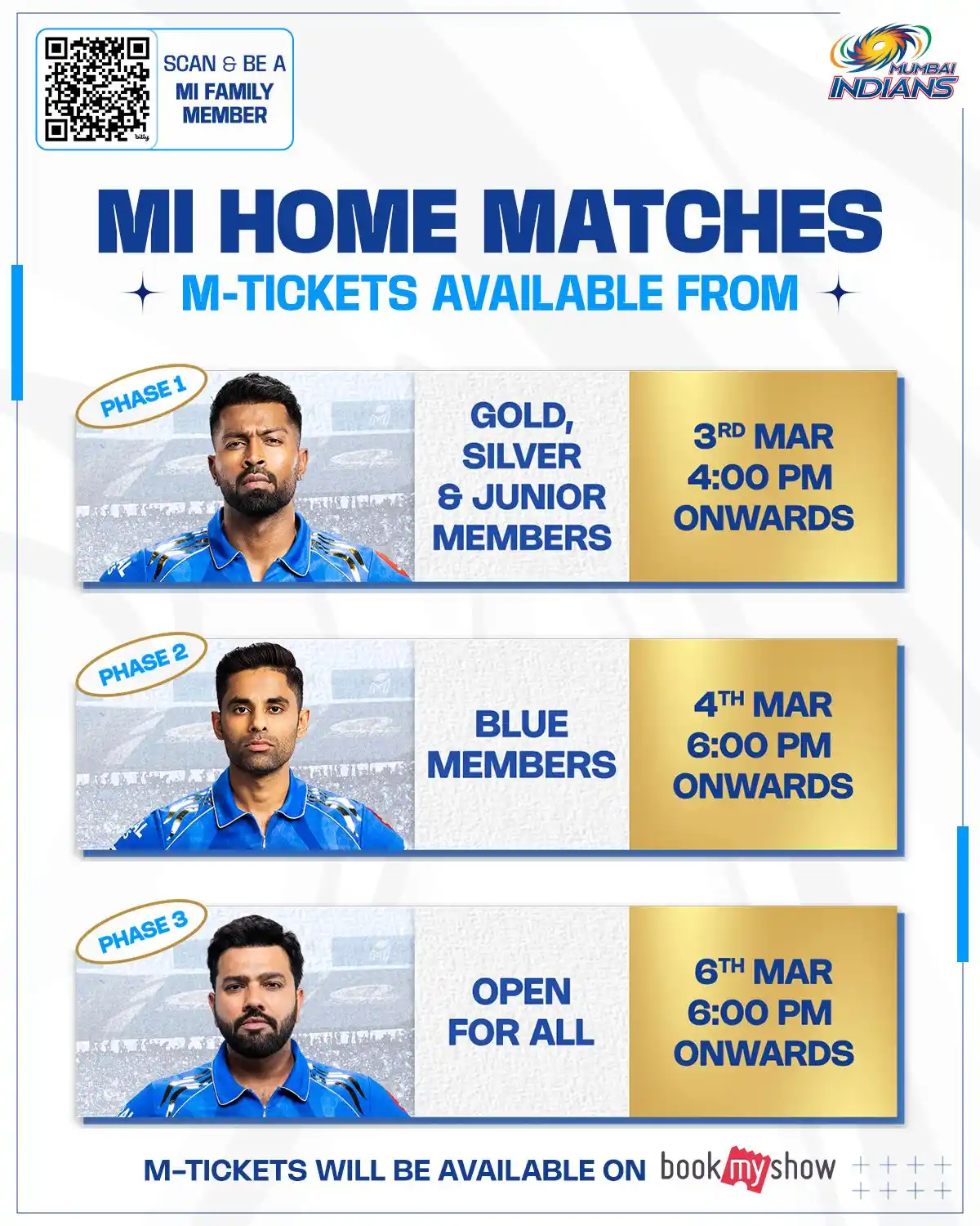 Image from Mumbai Indians: लवकरच भेटू, आपल्या 𝗪𝗮𝗻𝗸𝗵𝗲𝗱𝗲 वर 🏟💙 Get your MI Family Member...