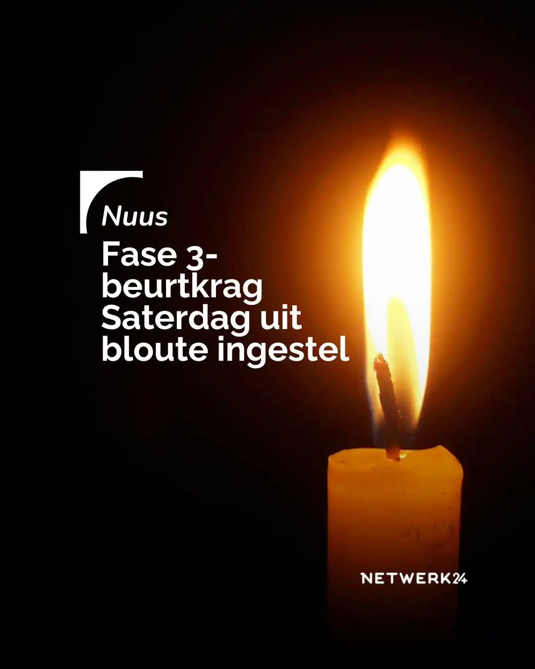 Image from Netwerk24 : Eskom het Saterdagmiddag uit die bloute aangekondig dat daar van 17:30...