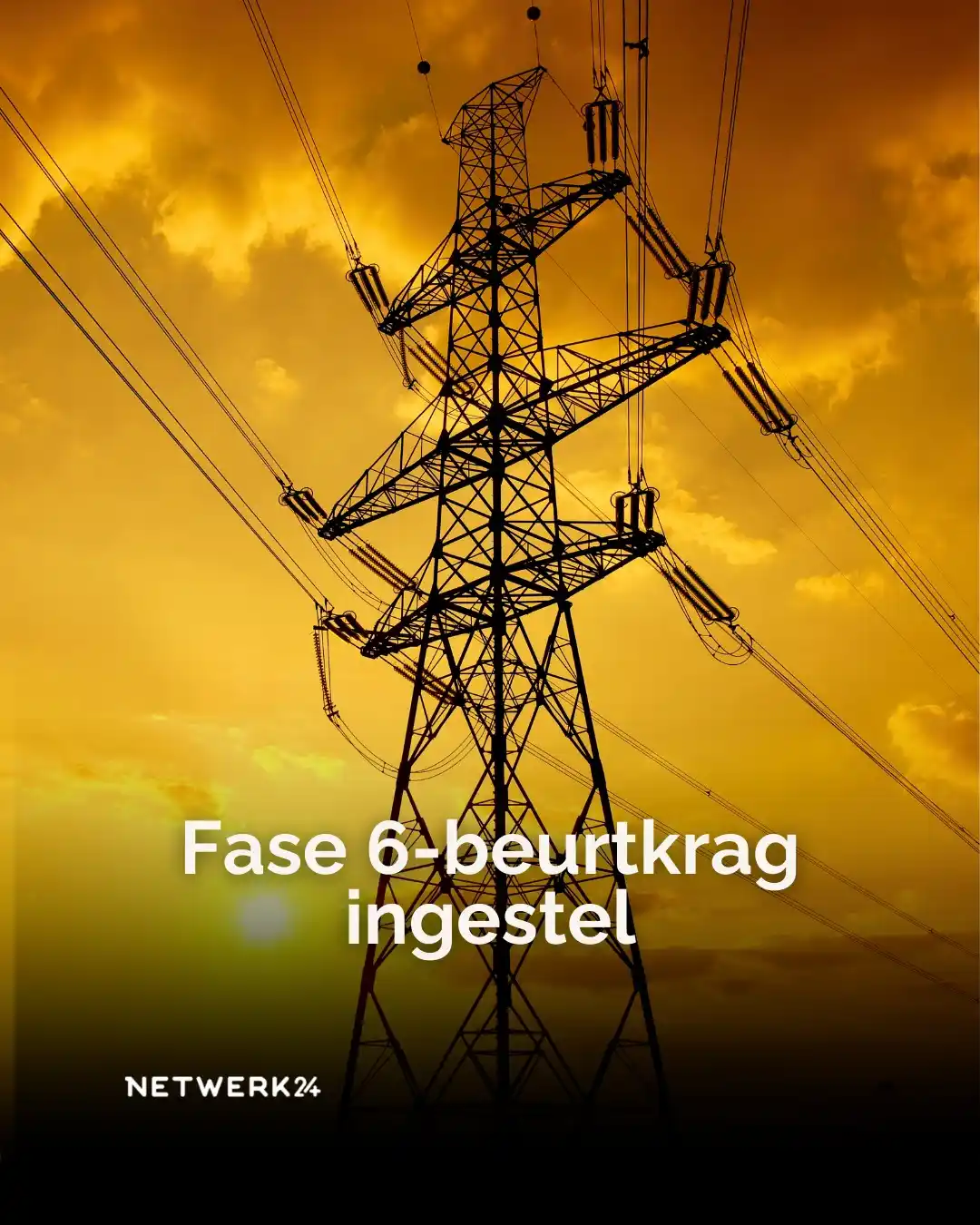 Image from Netwerk24 : 💡 *NEEM KENNIS |* Eskom het Sondagoggend om 01:30 fase 6-beurtkrag in...