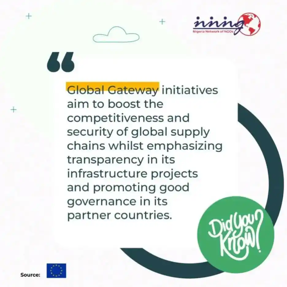 Image from Nigeria Network of NGOs: The Global Gateway Initiative is not just an infrastructure plan, it’s...