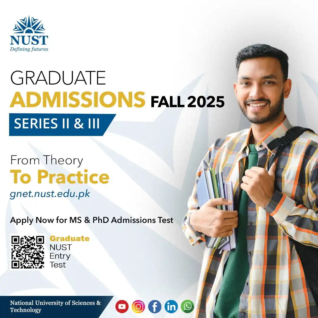 Image from NUST: Apply now for the Graduate NUST Entry Test Series II! Application Lin...