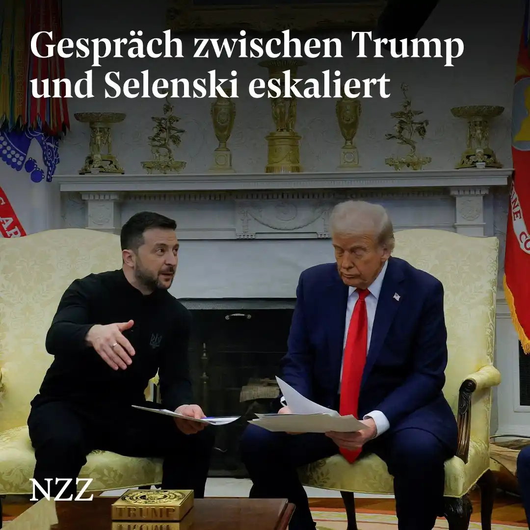 Image from NZZ: 👉 Das Wichtigste am Wochenende *Wortgefecht im Weissen Haus:* Das Tr...