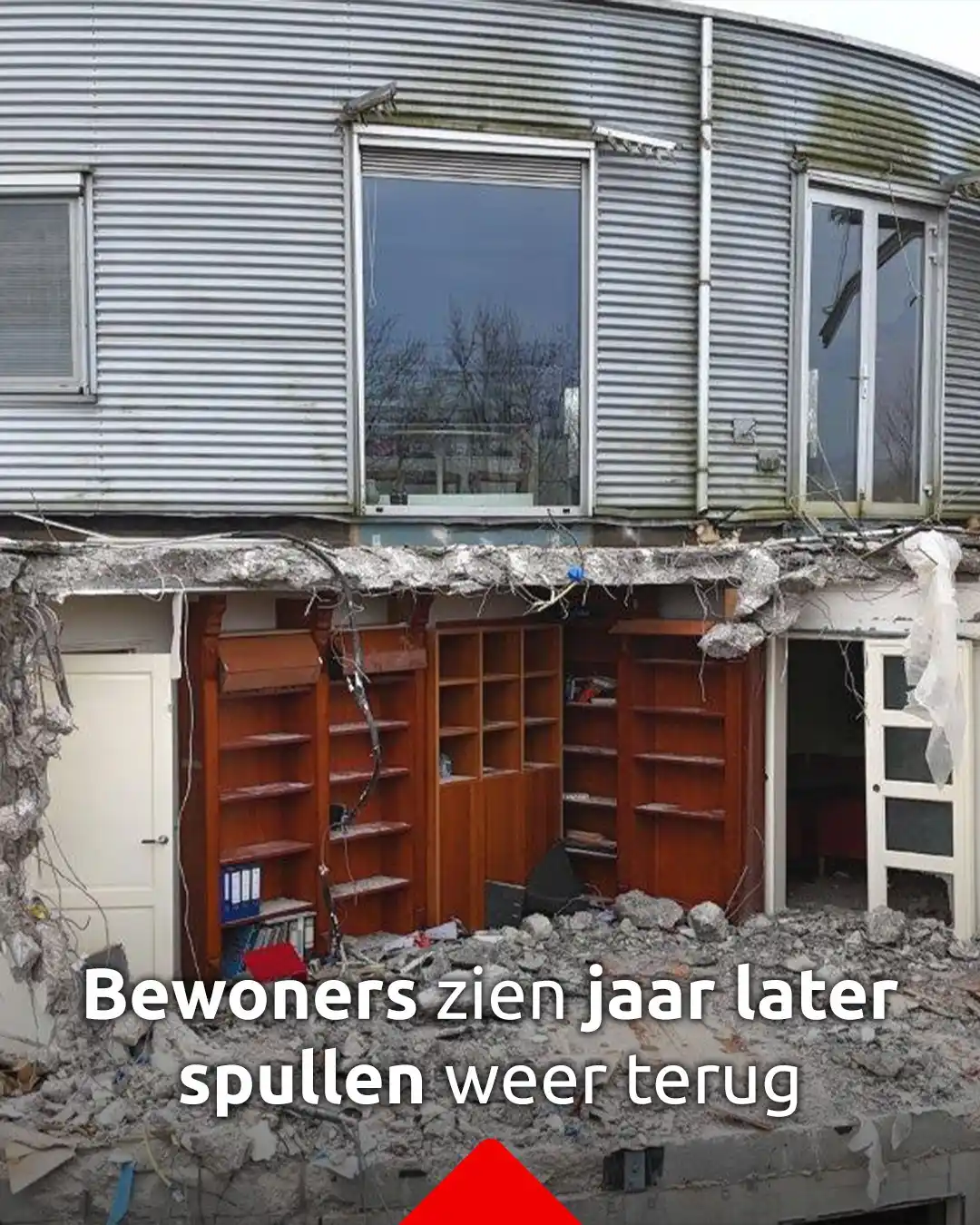 Image from Omroep Brabant: *Bewoners van afgebrande appartementen zien spullen na jaar weer terug...