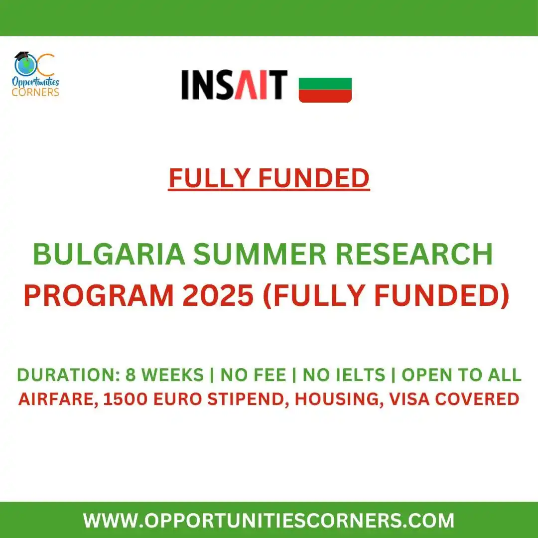 Image from OpportunitiesCorners.com: Bulgaria 🇧🇬 Summer Research Program 2025 in Sofia (Fully Funded) 12...