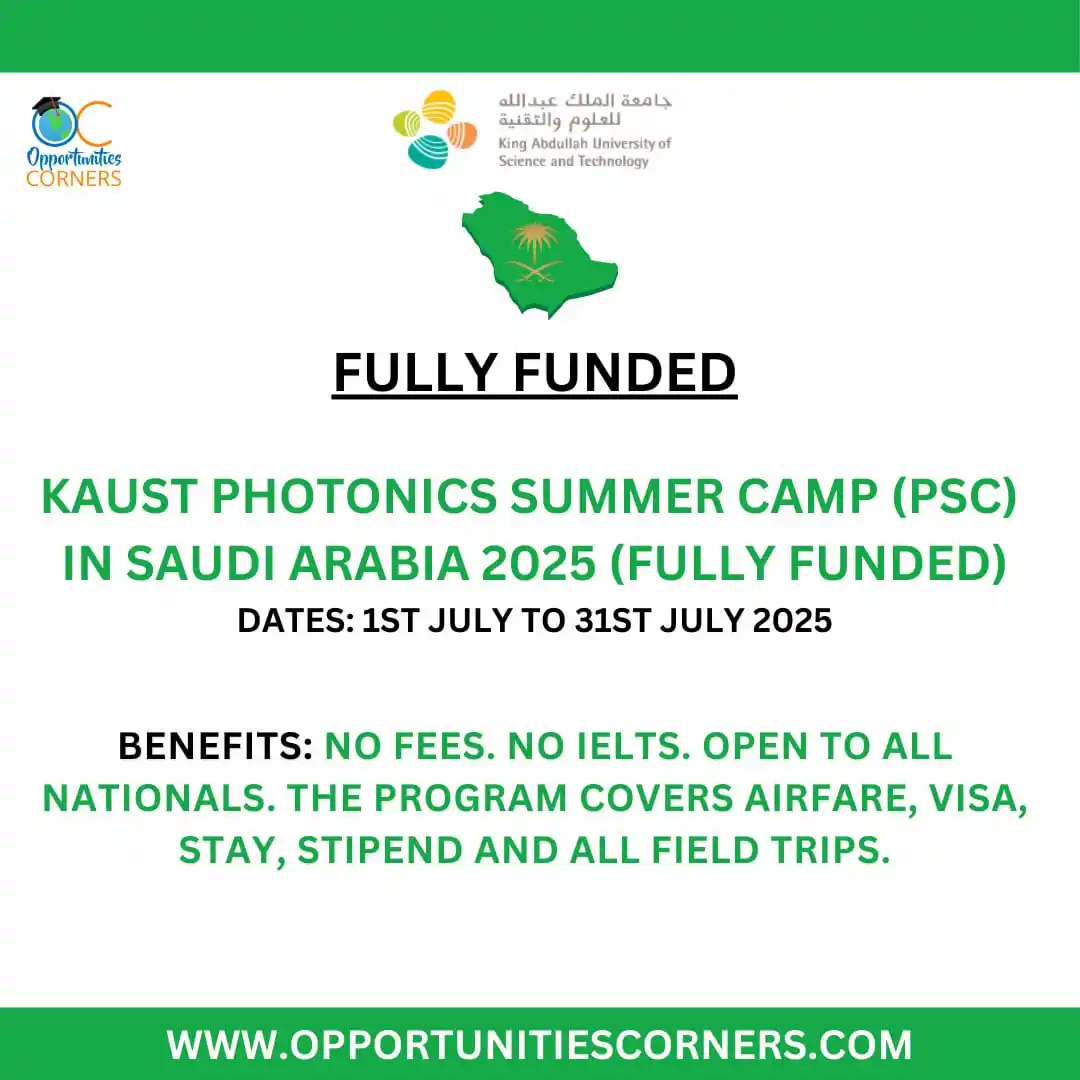 Image from OpportunitiesCorners.com: KAUST Summer Camp 2025 in Saudi Arabia 🇸🇦 (Fully Funded)  4 Weeks Fu...