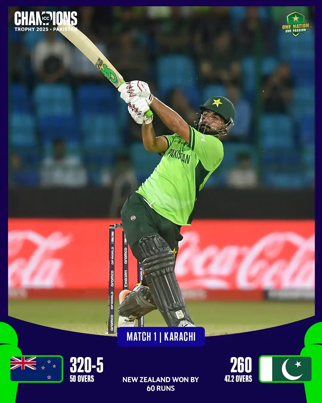 Image from Pakistan Cricket Team: New Zealand win the opening match of ICC Champions Trophy 2025 <a cla...
