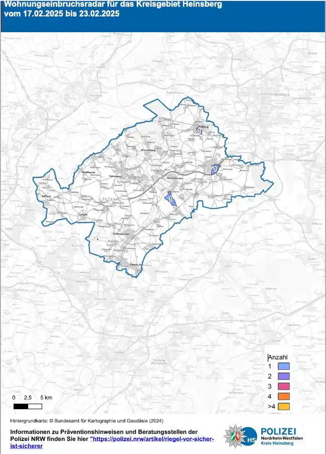 Image from Polizei NRW Heinsberg: Der aktuelle Einbruchsradar ist online. Ihr findet Ihn wöchentlich auf...