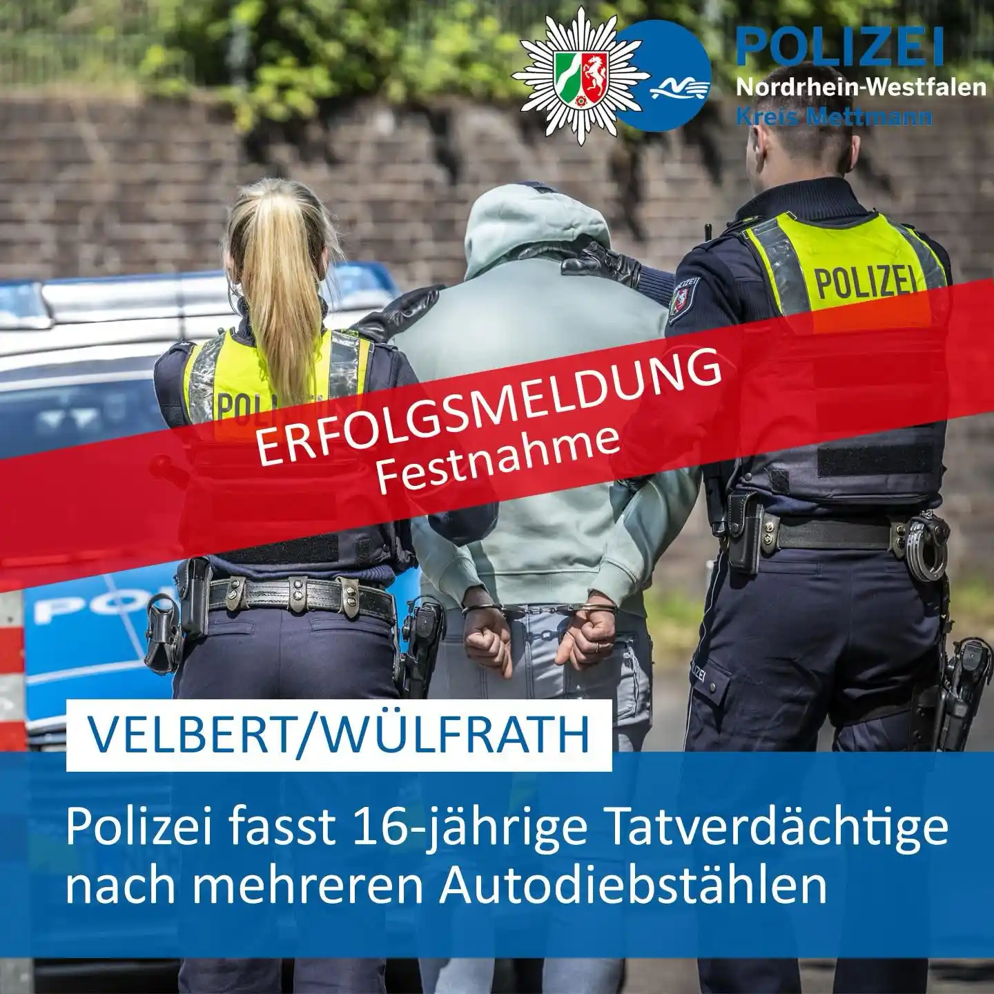 Image from Polizei NRW Mettmann: 👮♂️ Am Sonntag, 9. Februar 2025, hat die Polizei im Kreis Mettmann n...